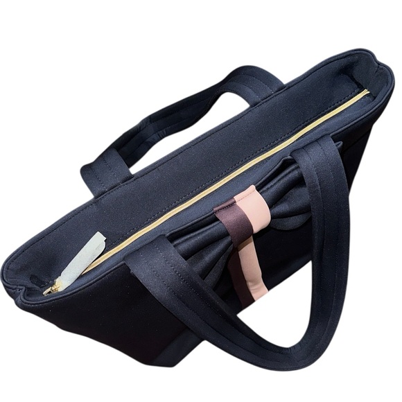 NEW ~ Stella & Dot Crush It Bow Tote in navy blue with Bow Accent Zip closure - Picture 6 of 12